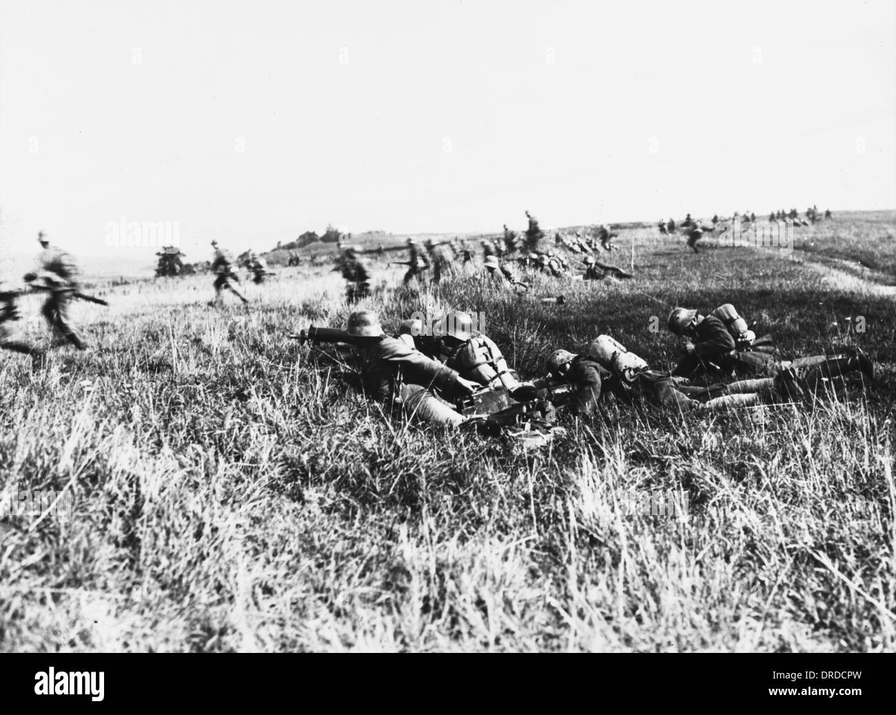 Dismounted German cavalry WWI Stock Photo