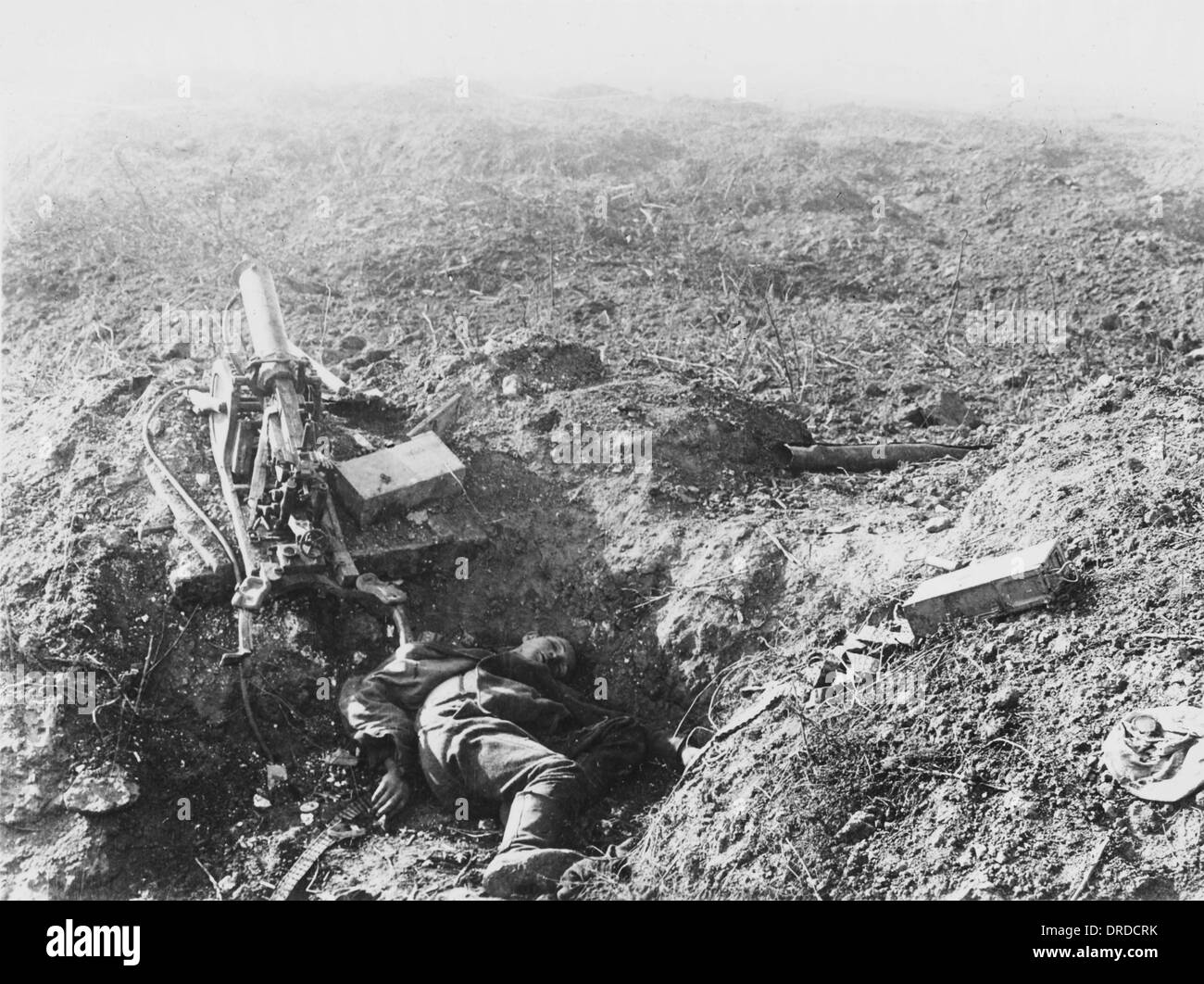 Dead German soldier WWI Stock Photo