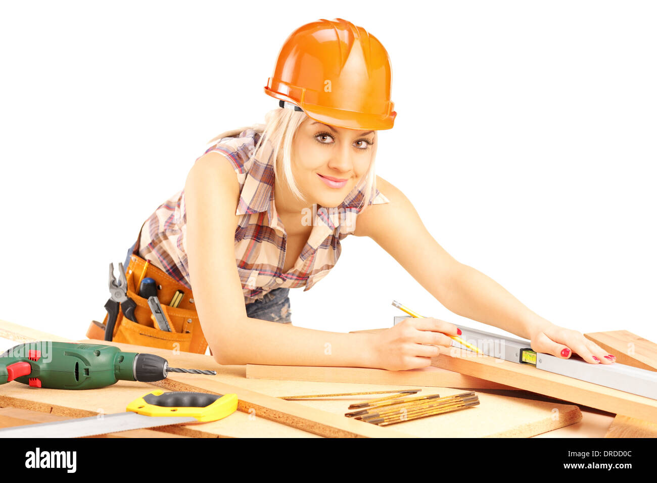 Female carpenter handy woman hi-res stock photography and images - Alamy