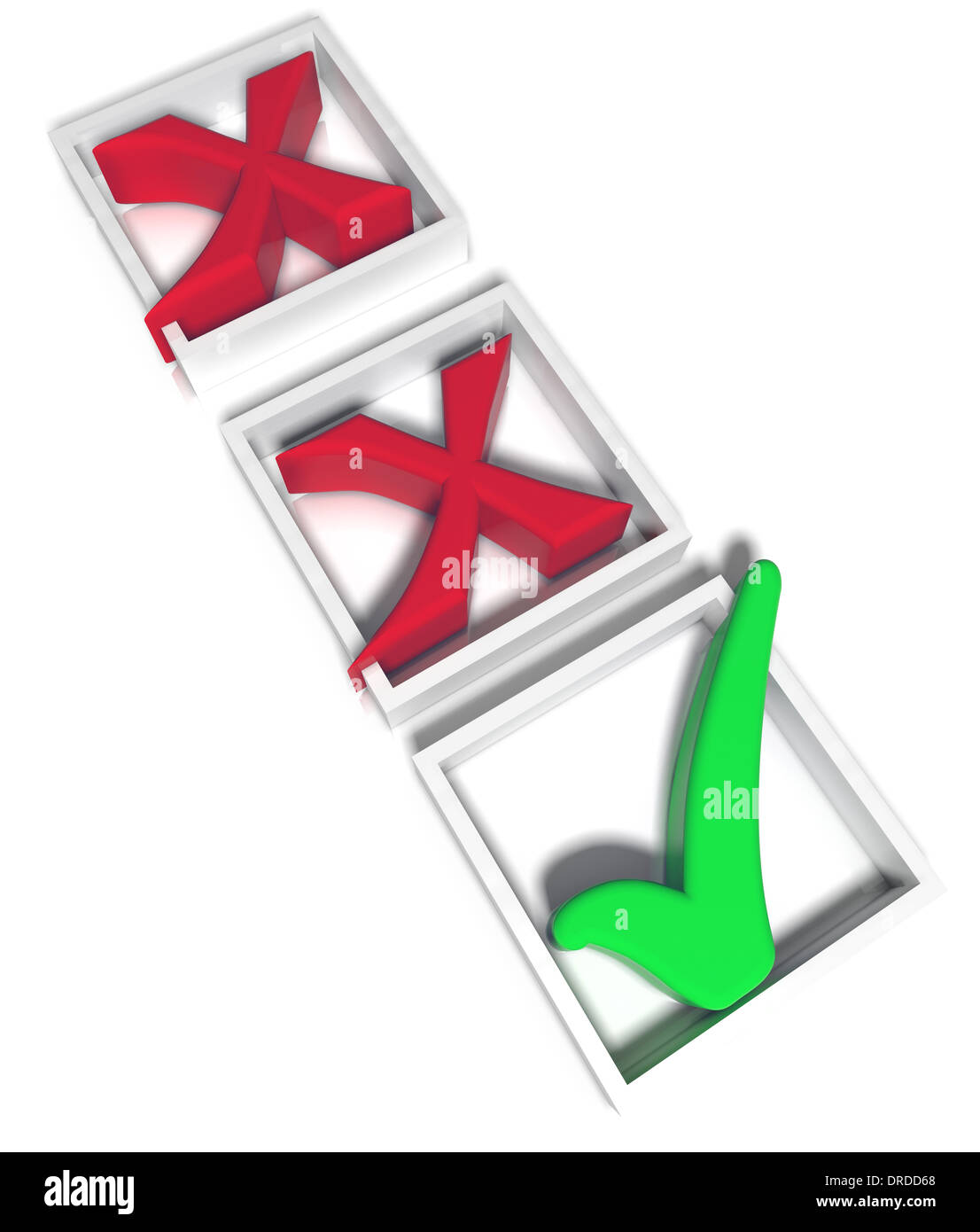 check boxes with one green tick to accept Stock Photo Alamy