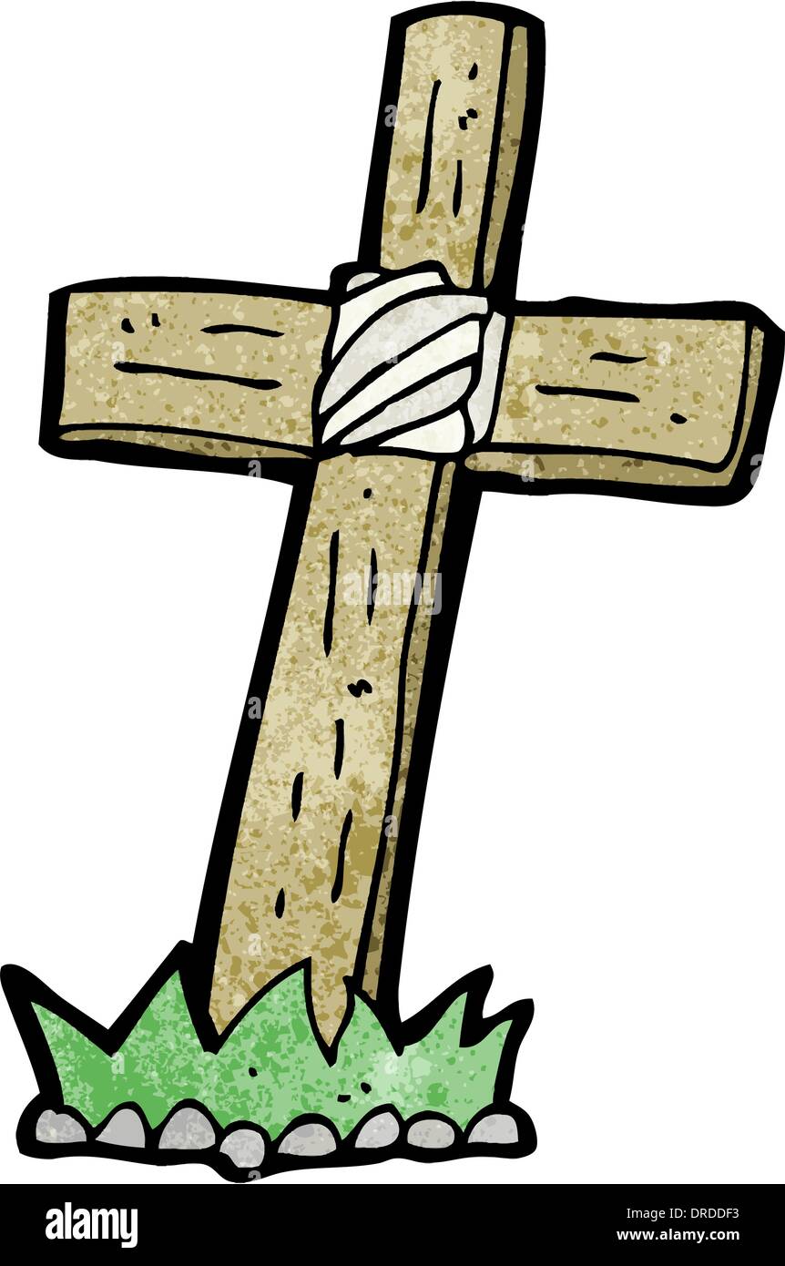 cartoon wooden cross grave Stock Vector Image & Art - Alamy