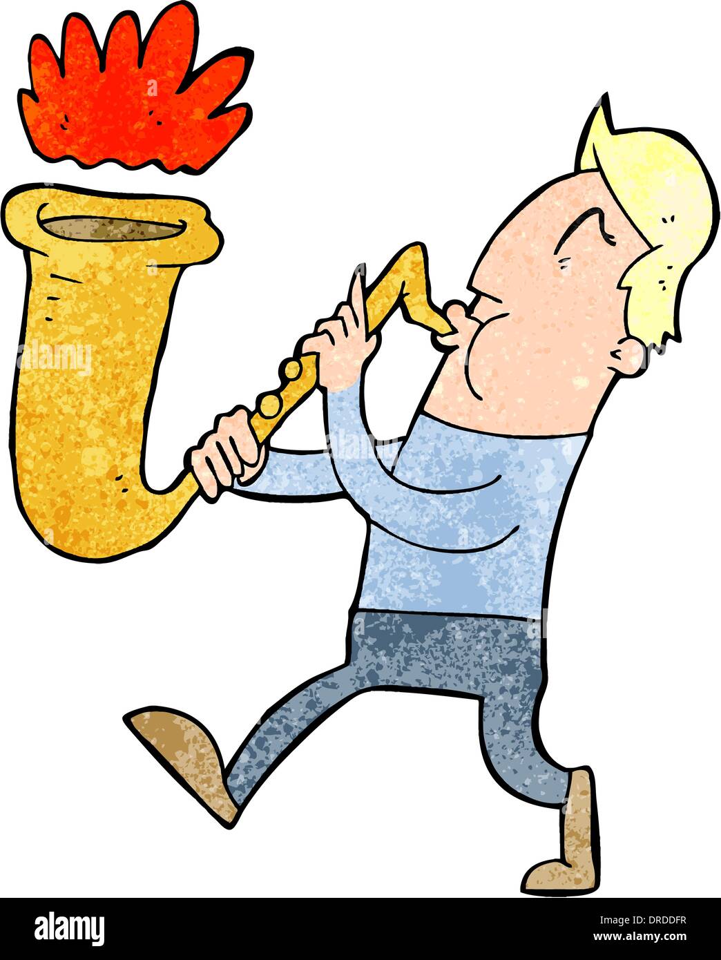 cartoon man blowing saxophone Stock Vector Image & Art Alamy