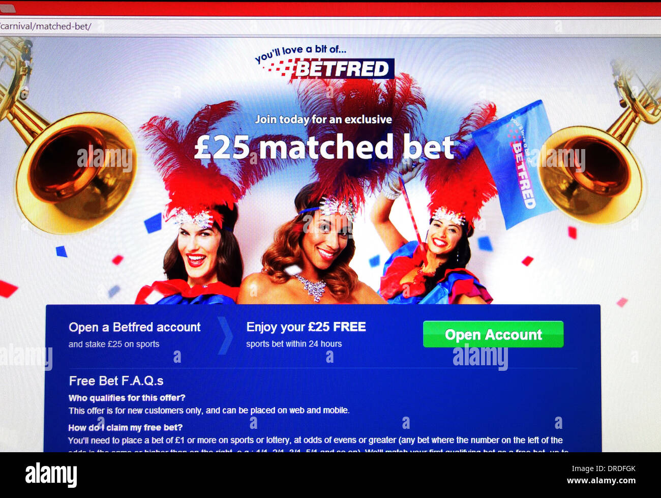 betfred online betting web site Stock Photo