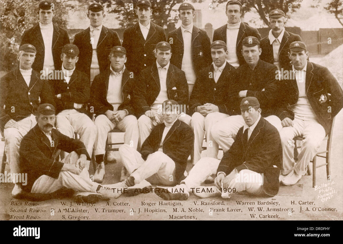 Australian Cricket Team 1909 Stock Photo Alamy
