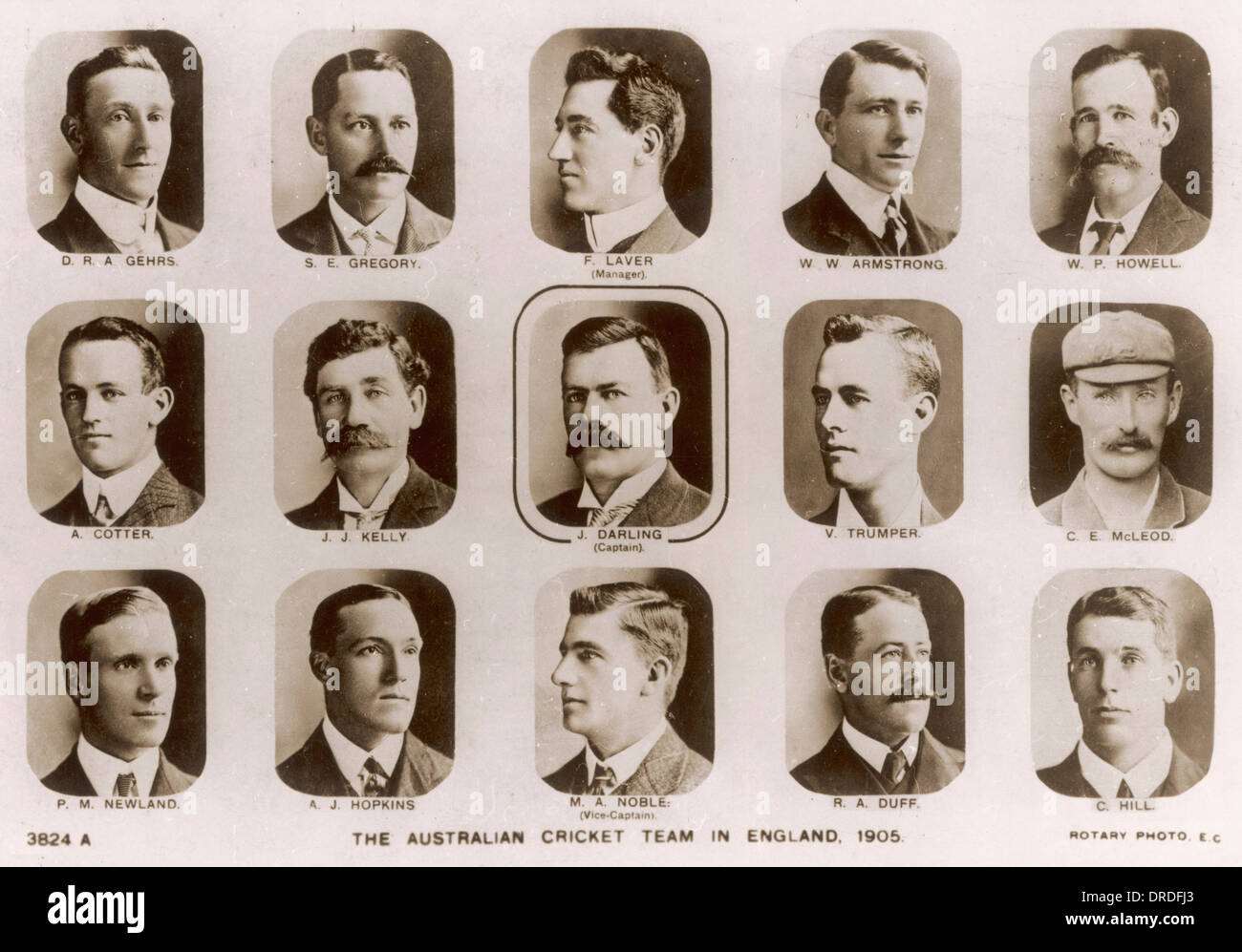 Australian Cricket Team 1905 Stock Photo Alamy