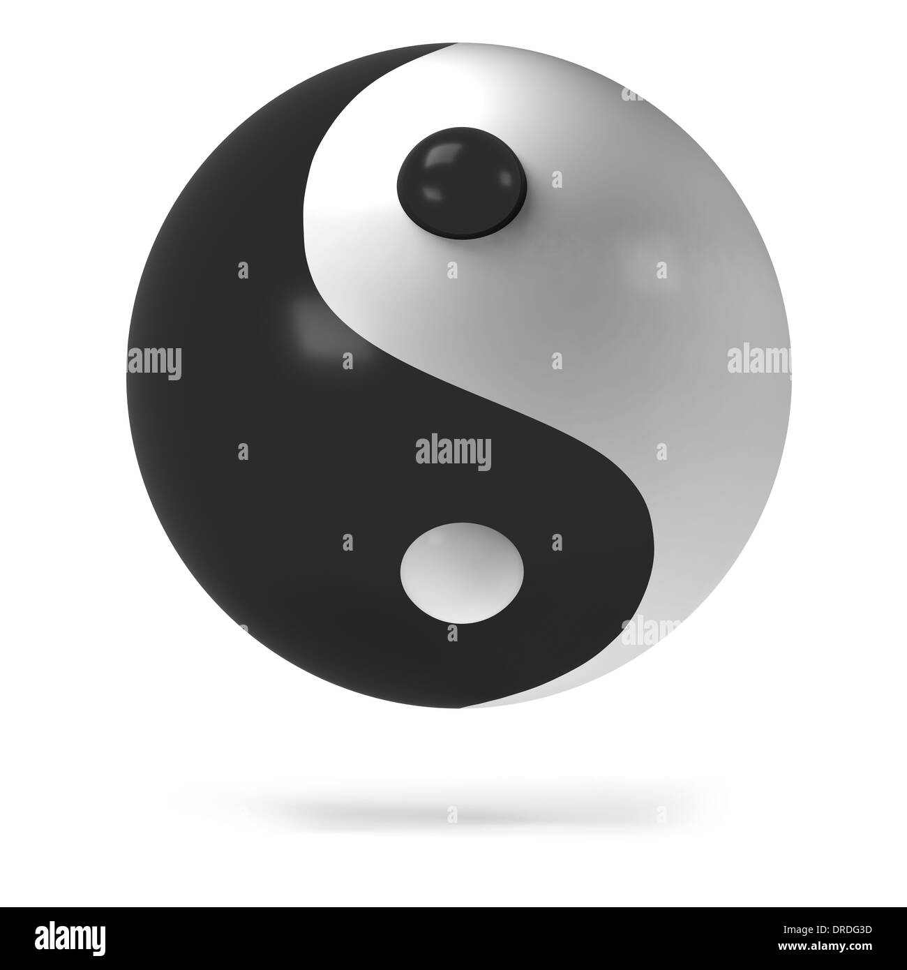 a 3d ying  yang  isolated on a white background Stock Photo