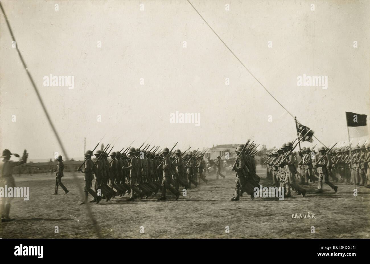Allied Troops parading - Chanak, Turkey Stock Photo
