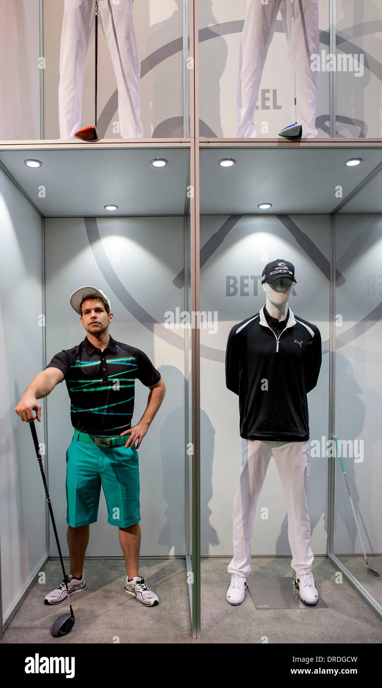 Orlando, Florida, USA. 22nd Jan, 2014. VINNIE DERISE acts as a living  mannequin for Puma during the PGA Merchandise Show at the Orange County  Convention Center. With over one million square feet