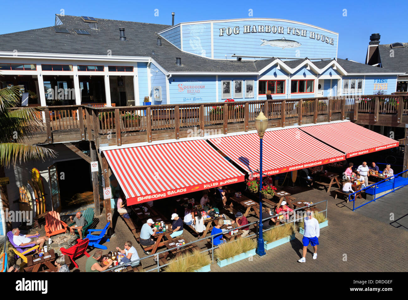 Restaurant on Pier 39,Fisherman's Wharf,San Francisco,California,USA Stock Photo