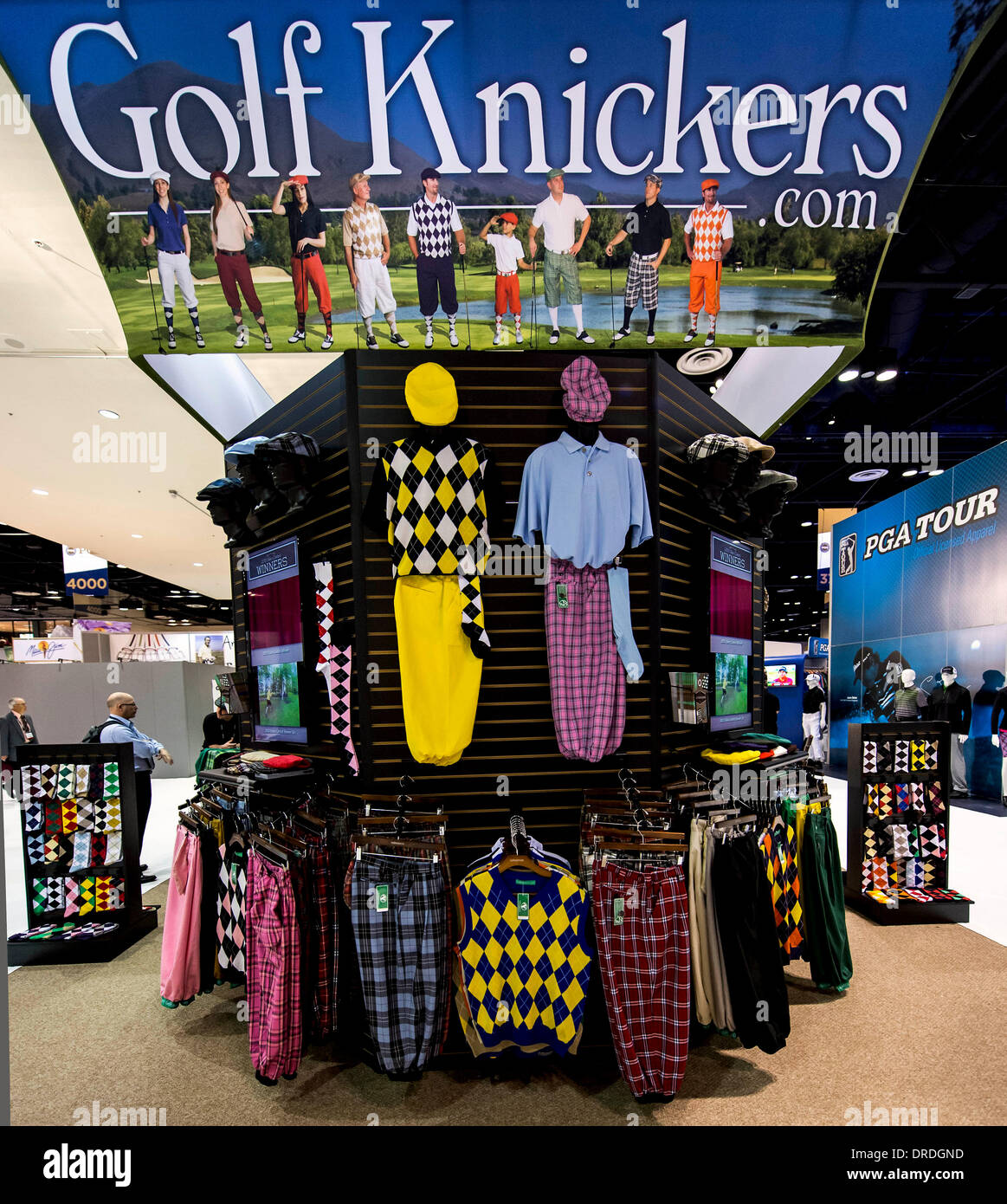 Orlando, Florida, USA. 23rd Jan, 2014. The Golf Knickers.com booth during  the PGA Merchandise Show at the Orange County Convention Center. With over  one million square feet of exhibit space and 41,000