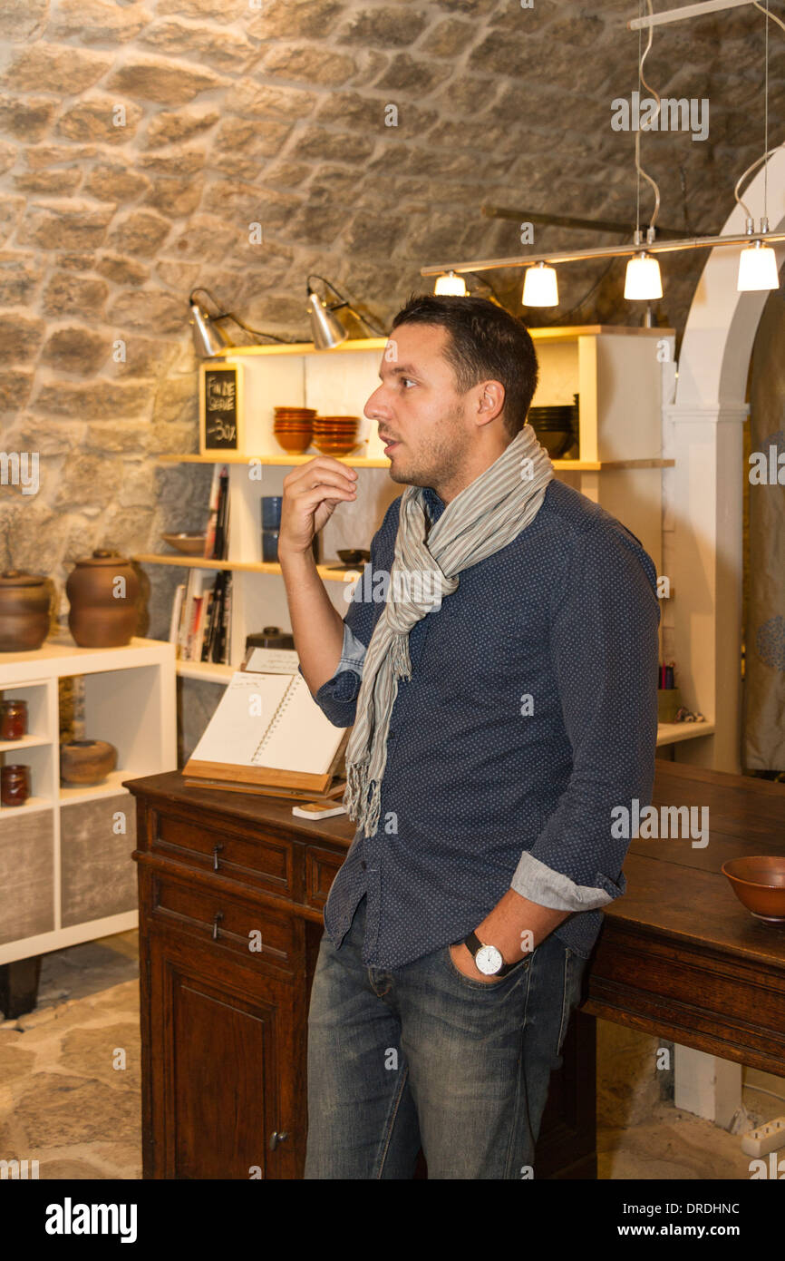 Tom Charbit, Potter at his workshop, Balazuc, Ardeche, Rhone-Alpes, France  Stock Photo - Alamy