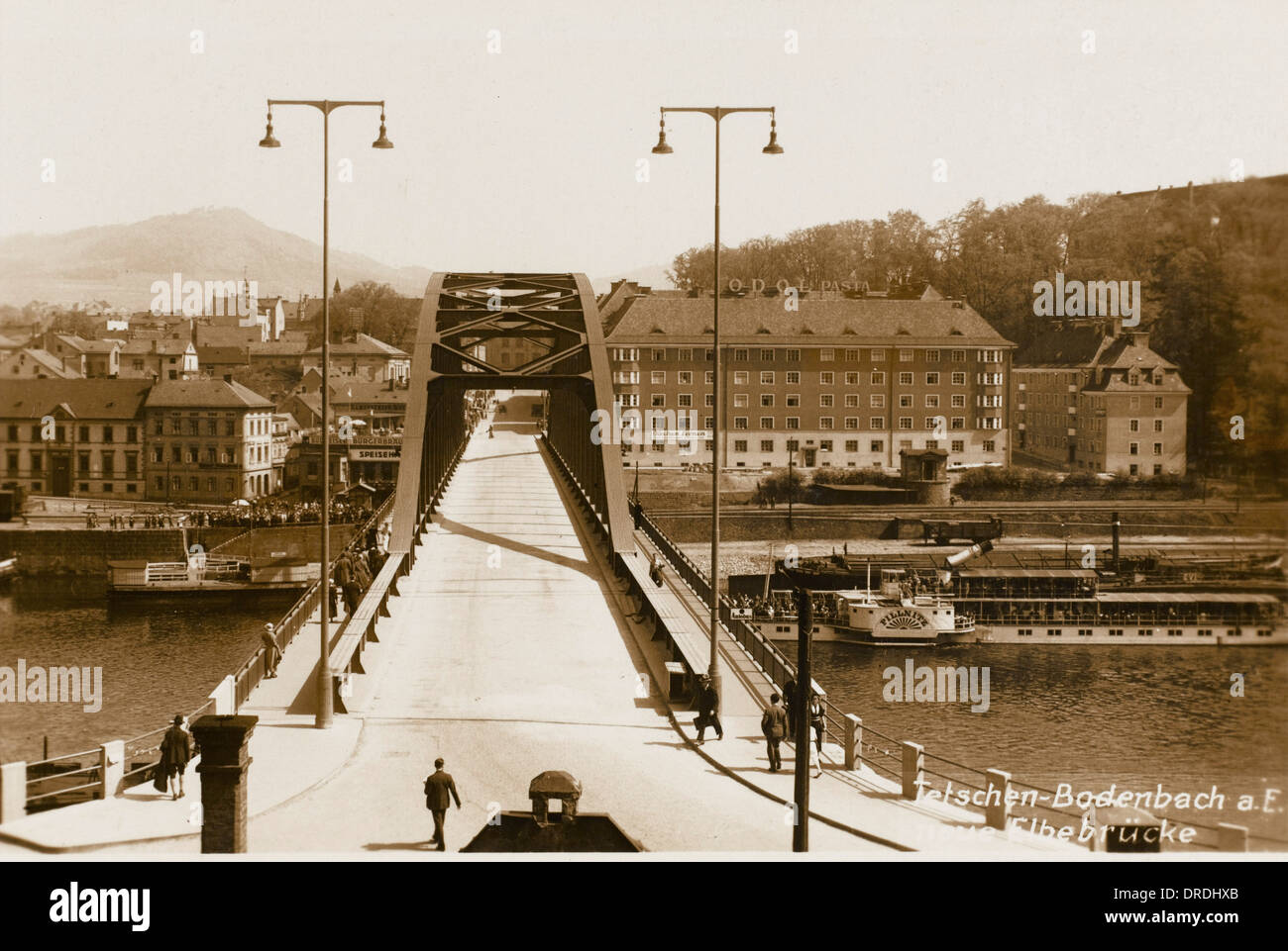 Tyrs Bridge - Decin, Czech Republic Stock Photo