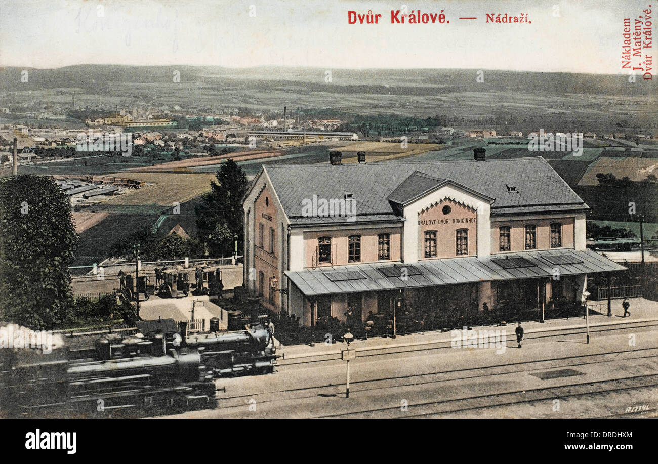 Dvur Kralove nad Labem - Railway Station - Czech Republic Stock Photo