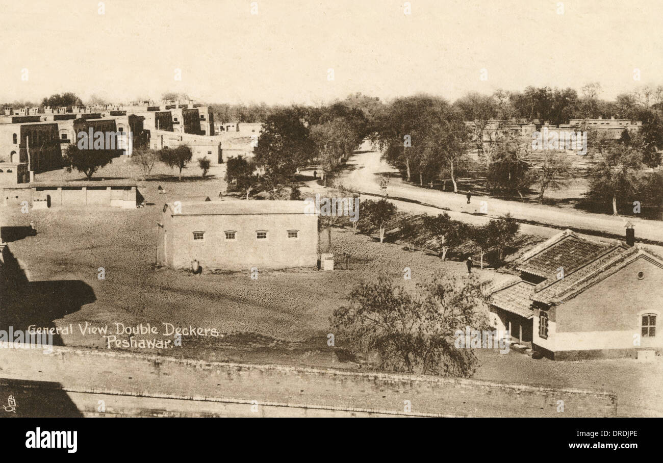 General view of the 'Double-deckers', Peshawar Stock Photo