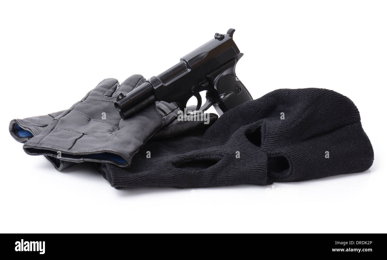 equipment for a terrorist isolated on a white background Stock Photo