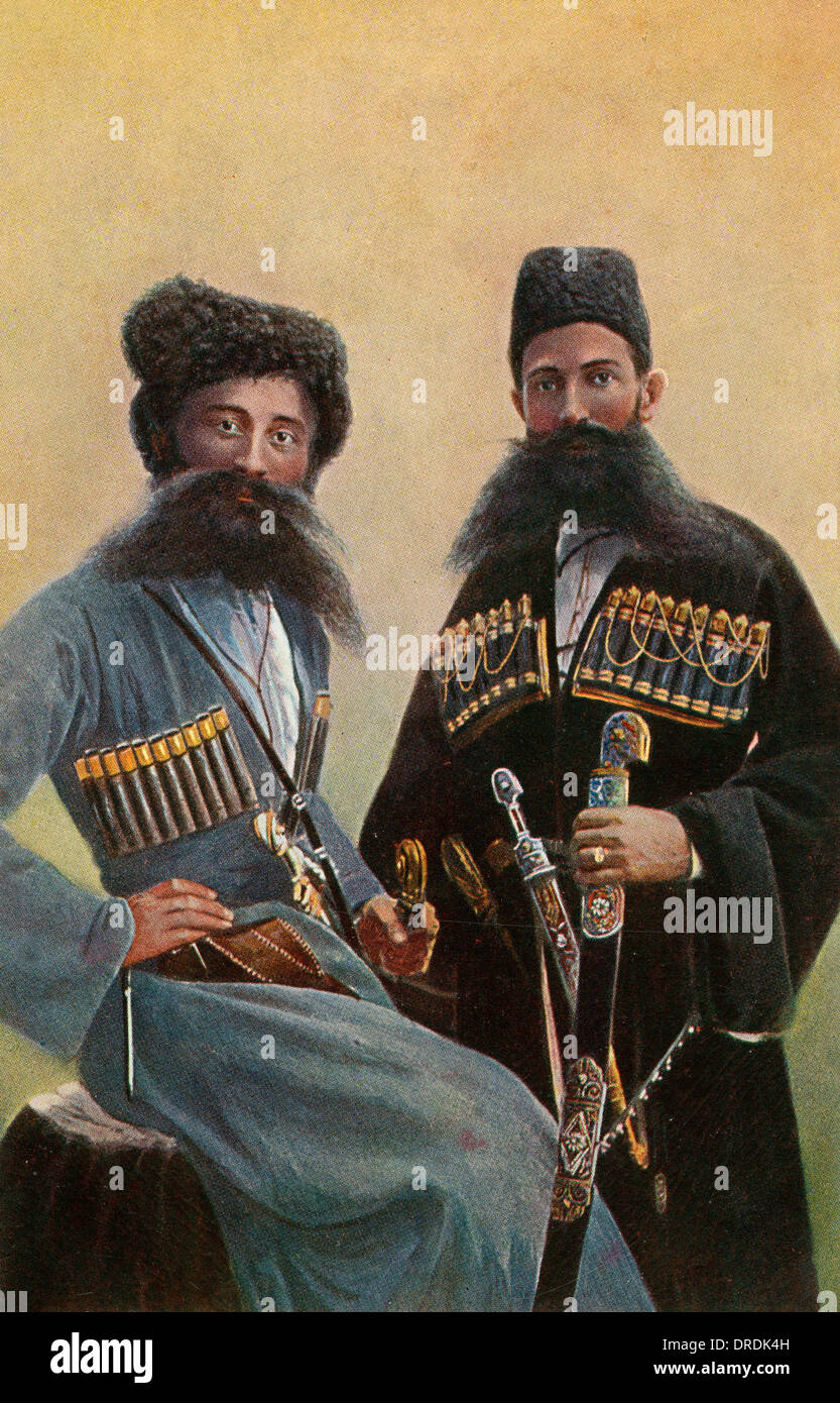 Ossetian soldiers - northern Georgian Stock Photo