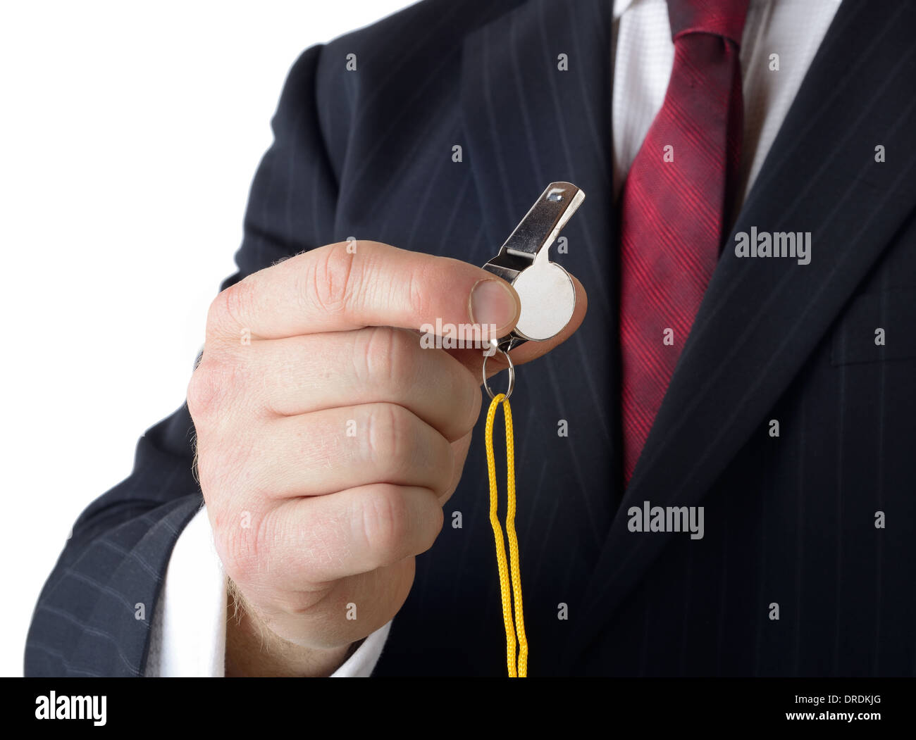 Business coach with whistle Stock Photo Alamy