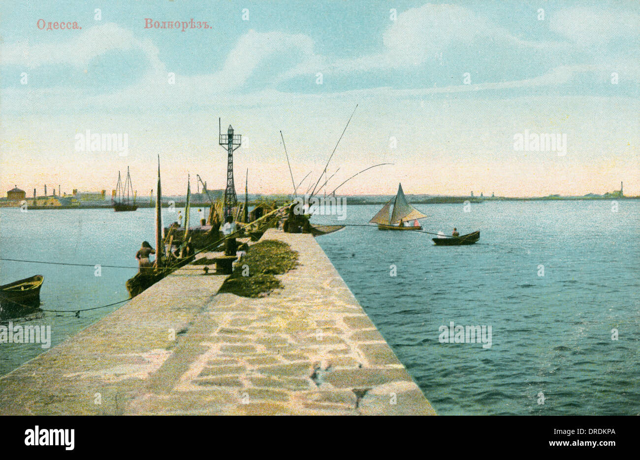 Ukraine - Odessa - Fishing off the Quay Stock Photo