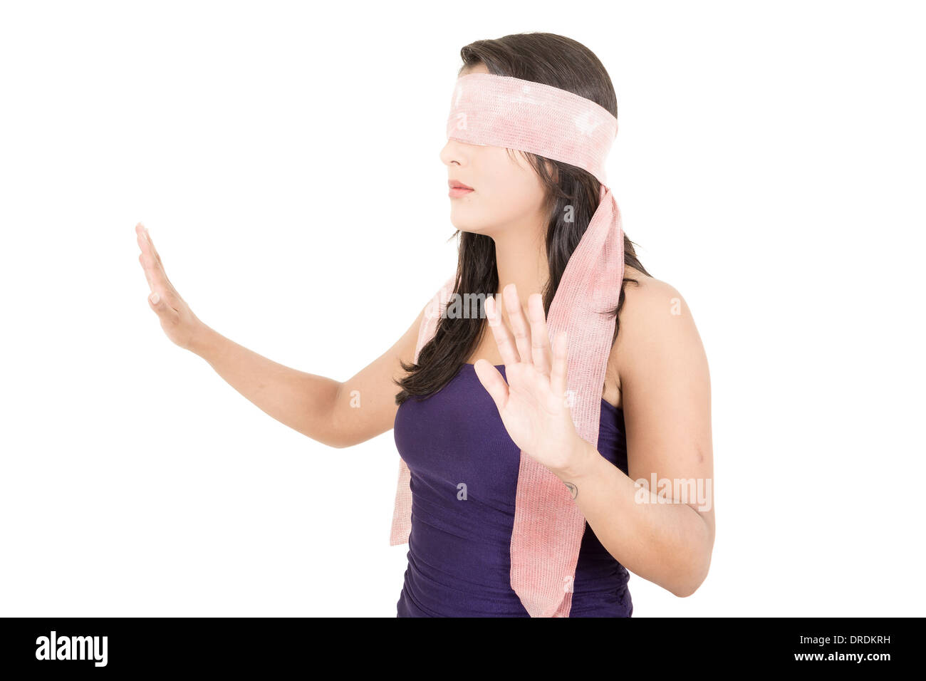 A Blindfolded Woman with Her Hands on Her Face · Free Stock Photo