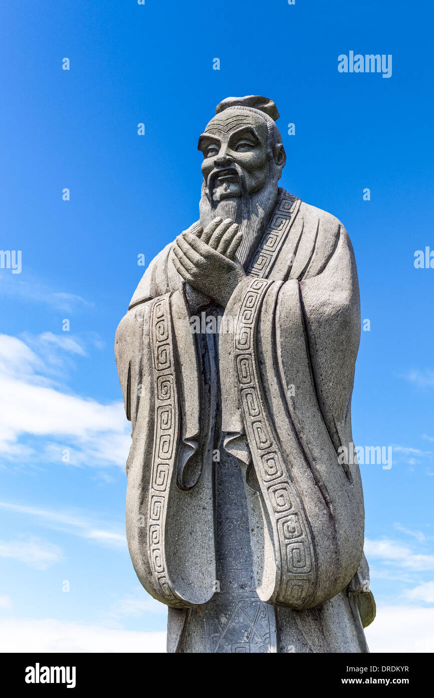 Confucius statue in Chinese Gardens Singapore Stock Photo