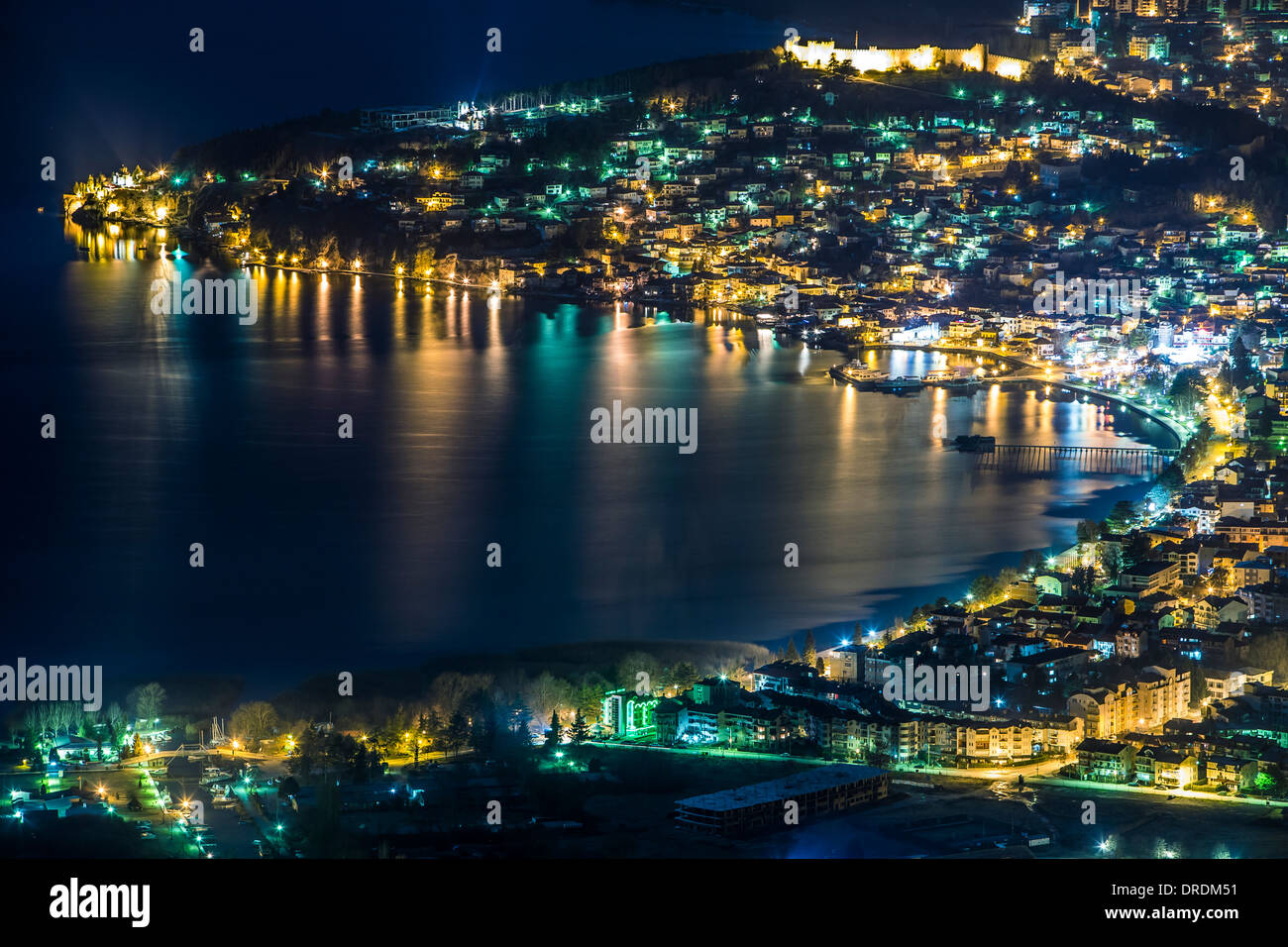 Ohrid, Macedonia city at night Stock Photo 66069389 Alamy