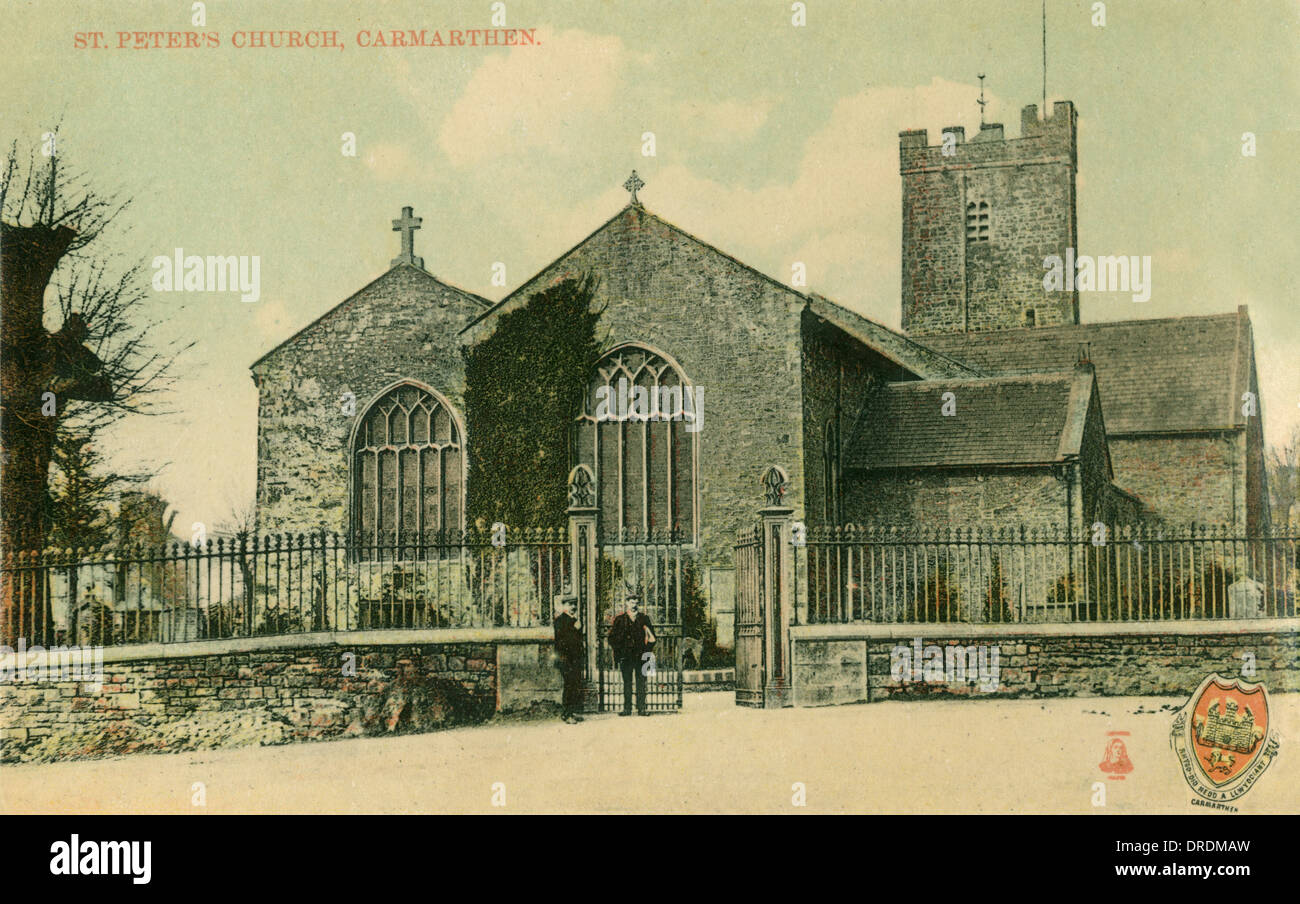 St. Peter's Church, Carmarthen, Wales Stock Photo Alamy