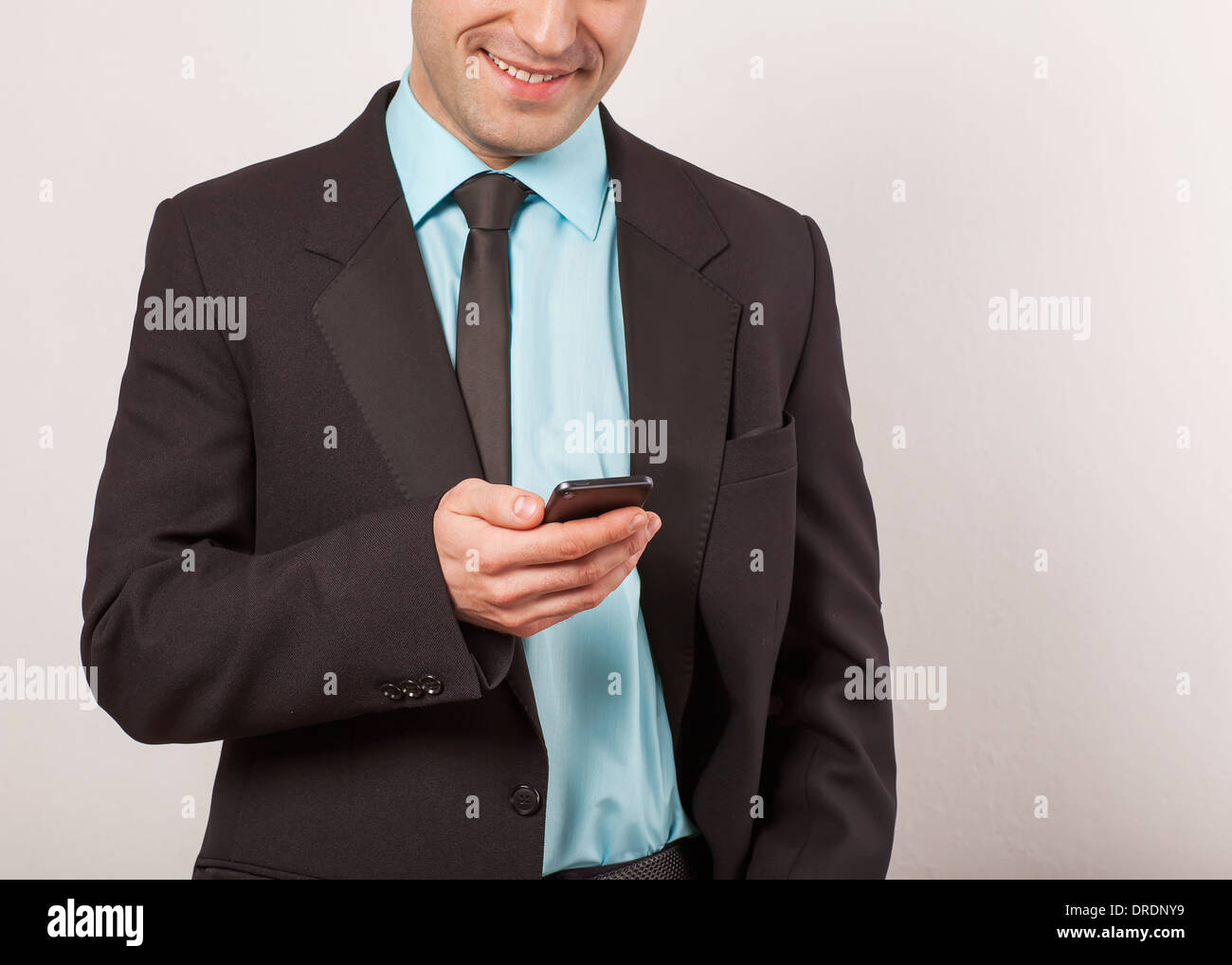 Close up of a man using mobile smart phone Stock Photo - Alamy