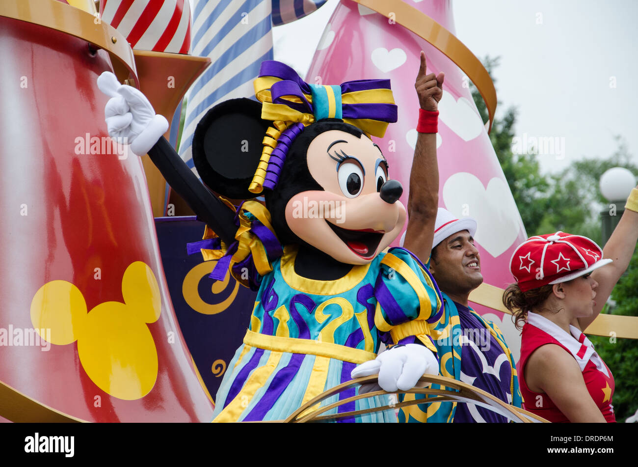 Minnie Mouse in the Magic Kingdom Parade at Walt Disney World in Orlando, Florida Stock Photo