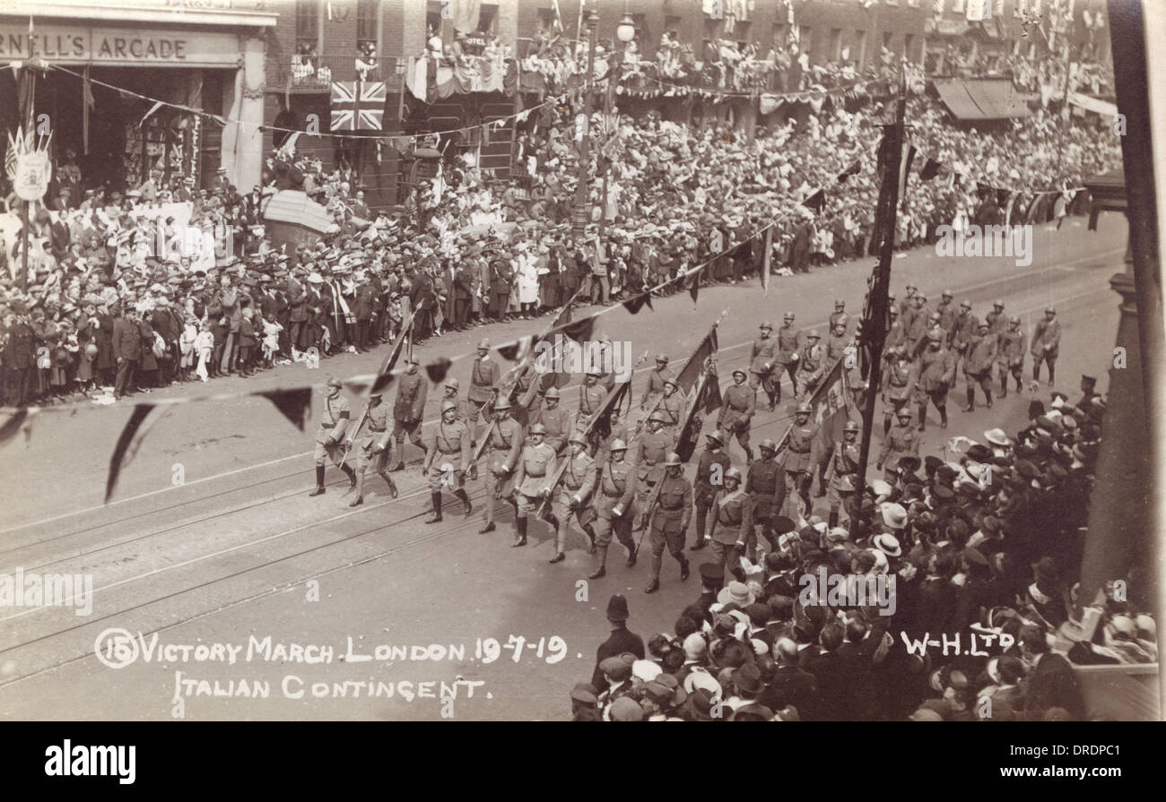 Italian Contingent - 1919 Victory Parade Stock Photo