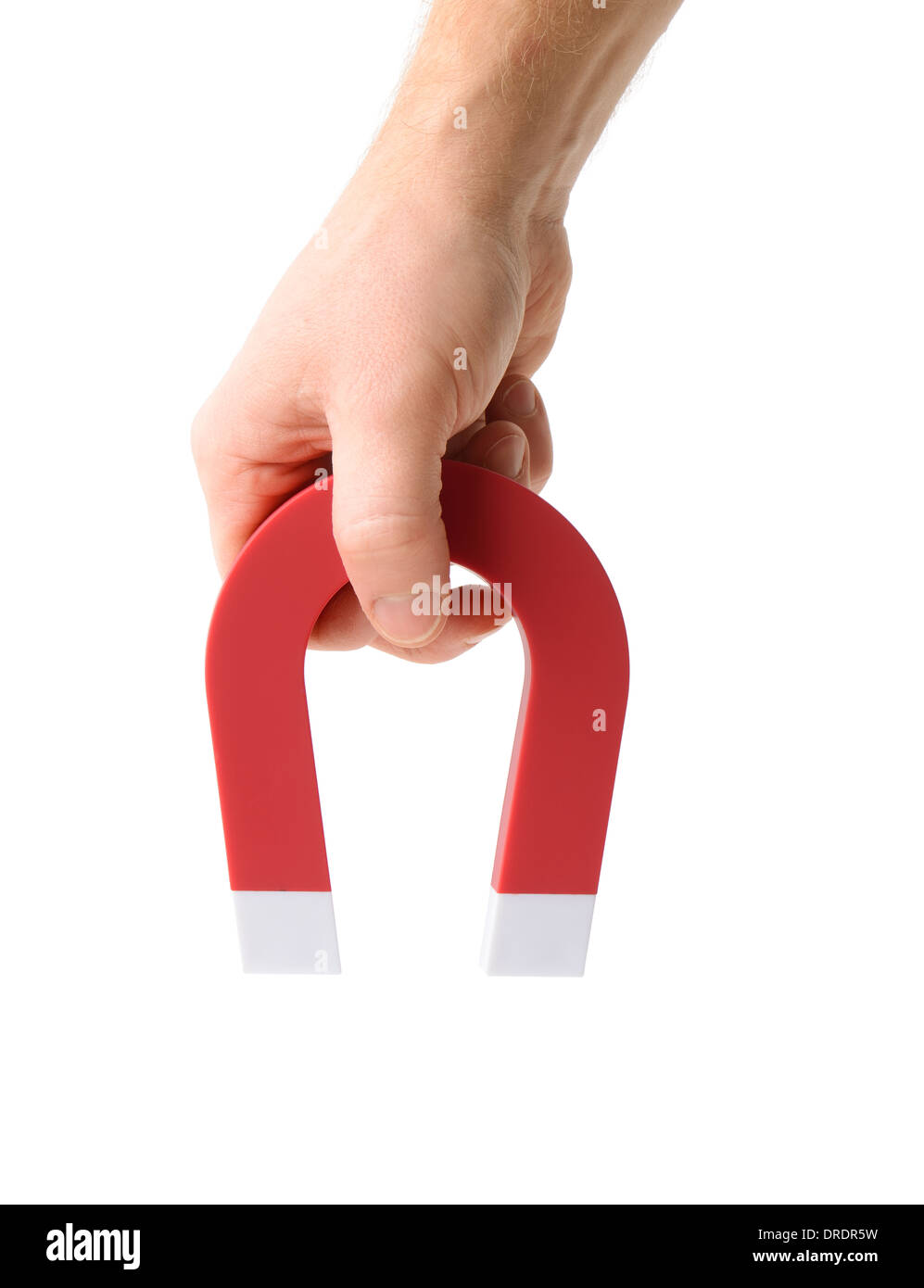 A hand holding a isolated on white to pick up an object Stock