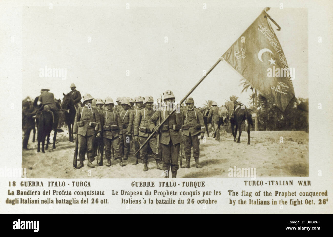Italian Troops capture Ottoman Standard Stock Photo