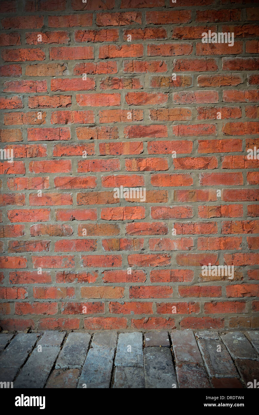 Old brick wall and floor texture background Stock Photo