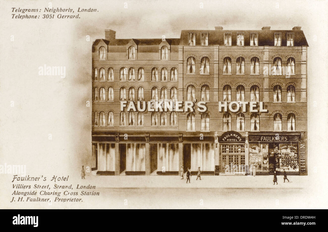 Faulkner's Hotel, Villiers Street, Strand, London Stock Photo