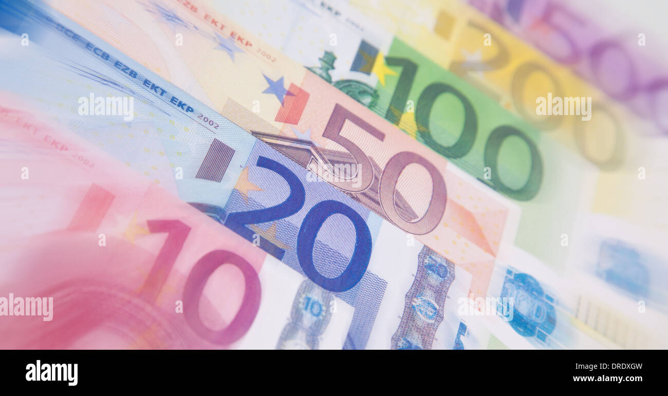 Various Euro notes Stock Photo - Alamy