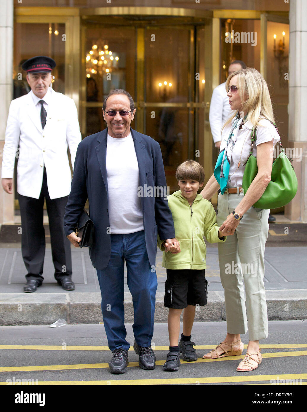 Canadian singer Paul Anka, his ex-wife Anna Aberg and their son Ethan  Leaving their hotel Paris, France - 20.07.12 Stock Photo - Alamy