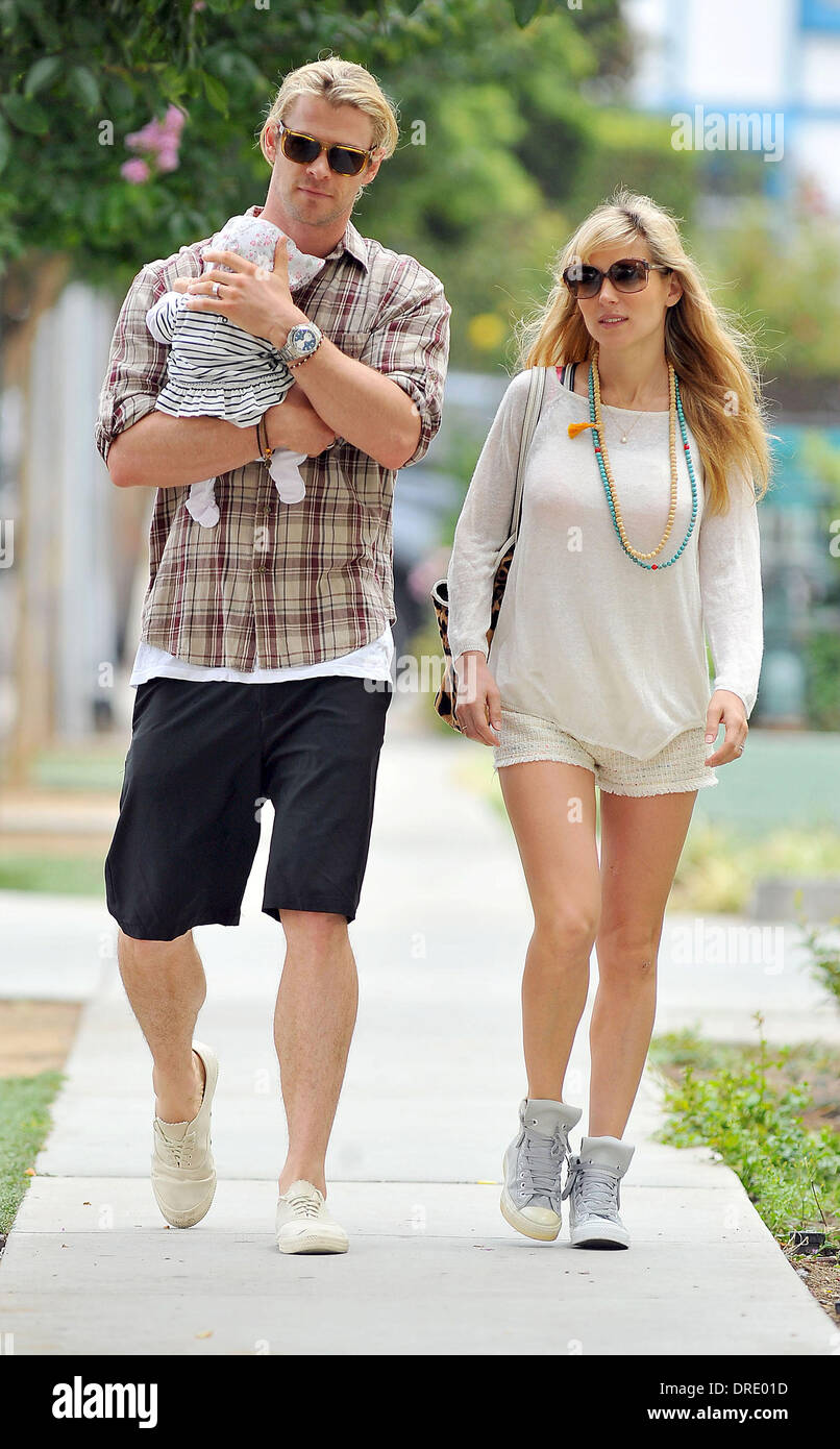 Elsa Pataky Husband Chris Hemsworth And Their Daughter India Rose Out And About In Santa Monica