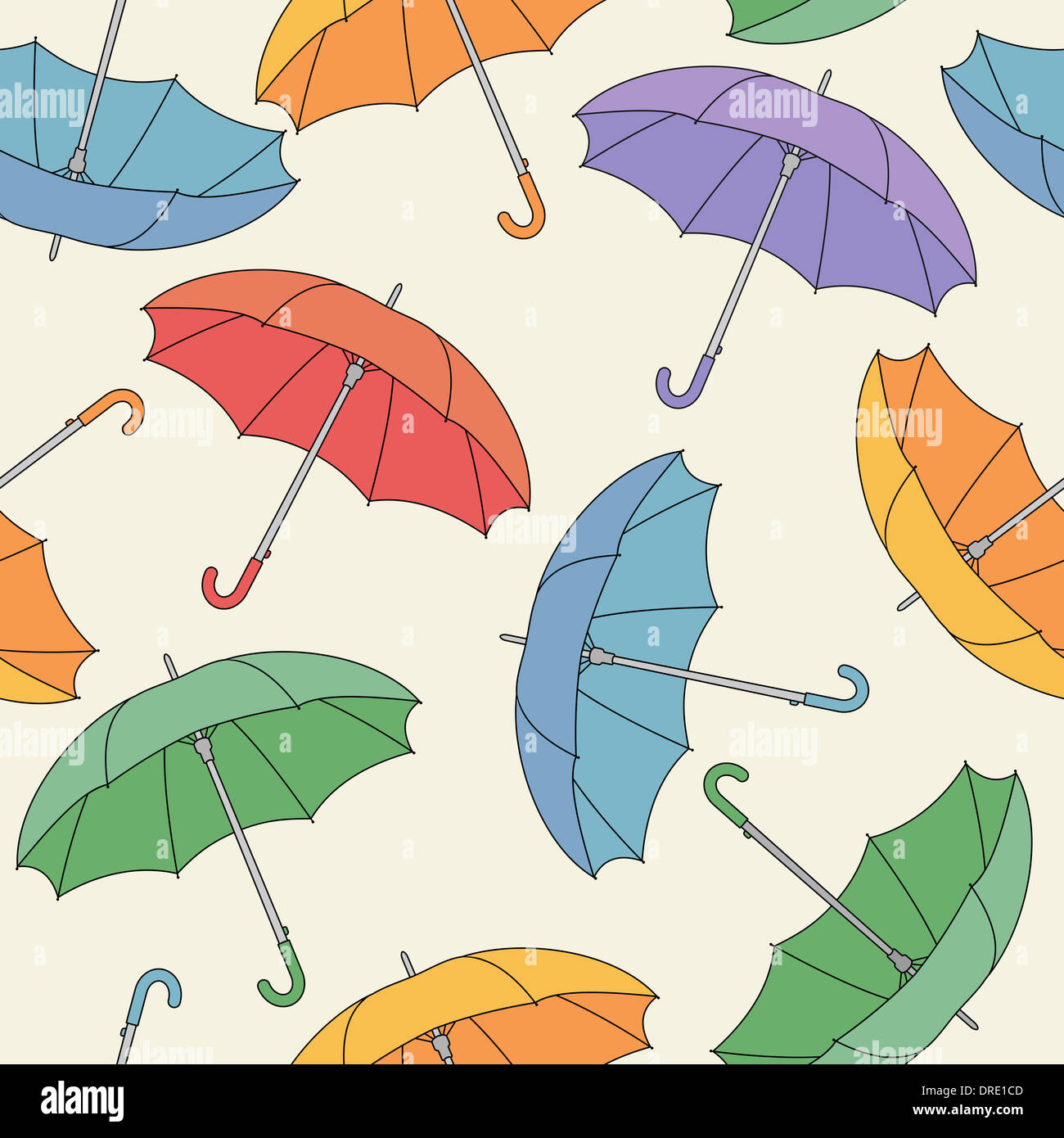 Seamless pattern with umbrellas Stock Photo - Alamy