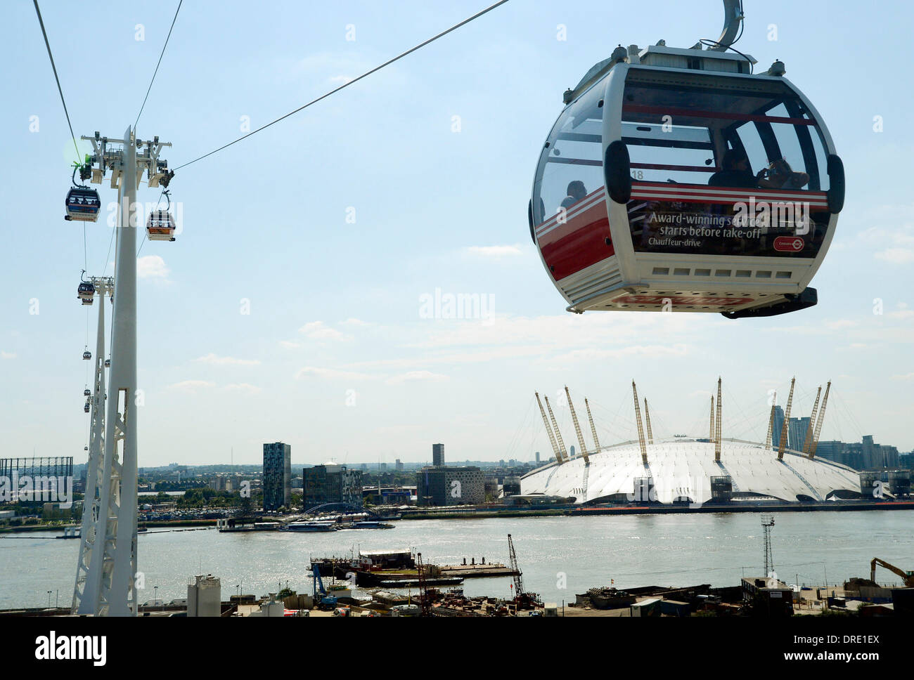 Emirates Air Line, a cable car crossing above the River Thames operated ...