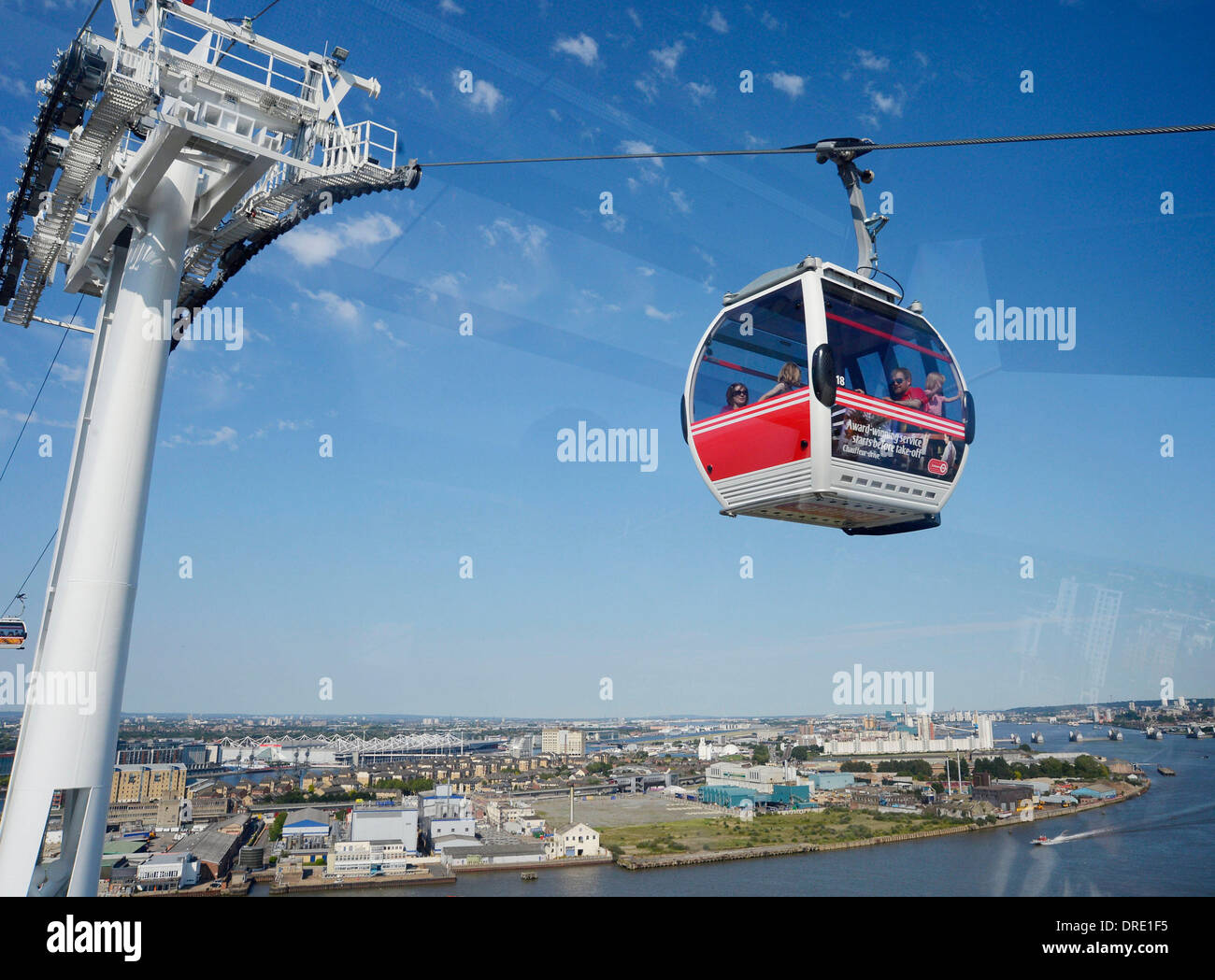 Emirates Air Line, a cable car crossing above the River Thames operated ...