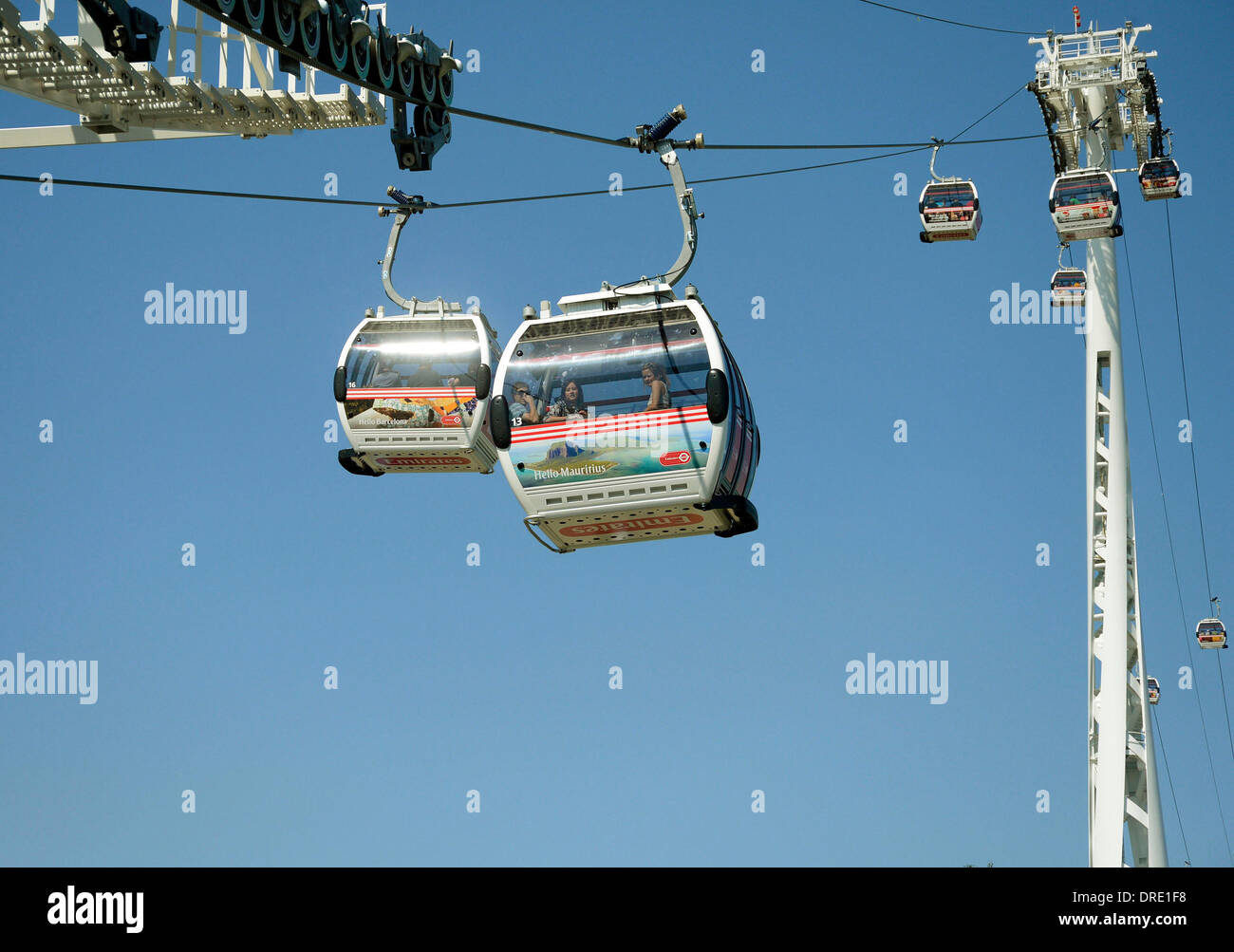 Emirates Air Line, a cable car crossing above the River Thames operated ...