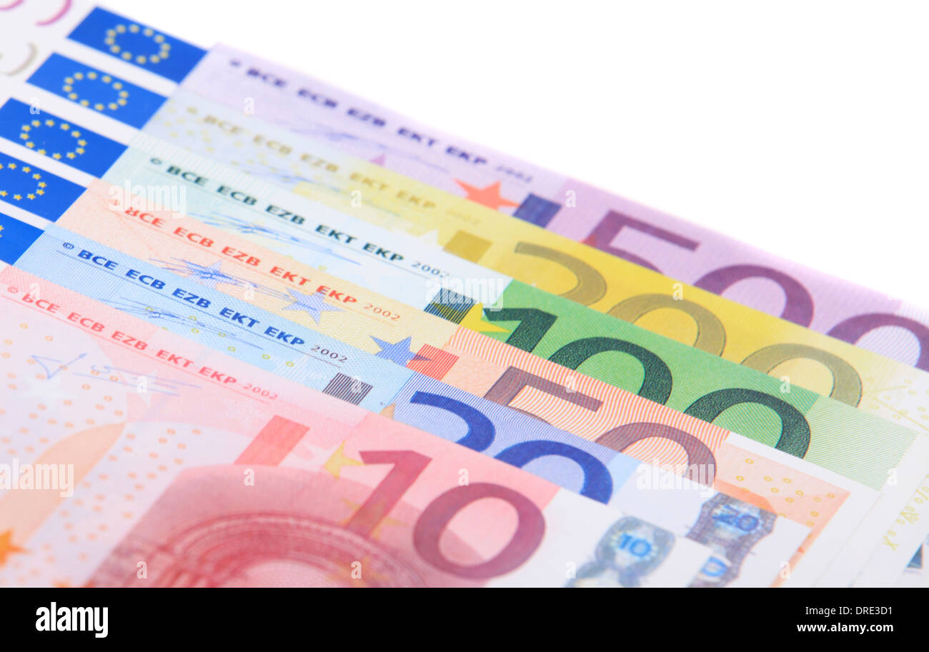 Various Euro notes Stock Photo - Alamy