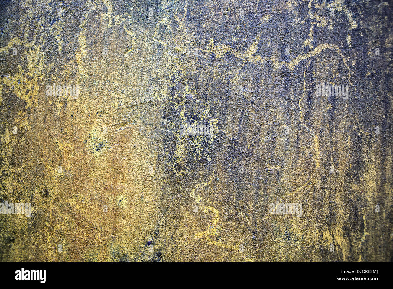 close up of a old and cracked rendered wall Stock Photo