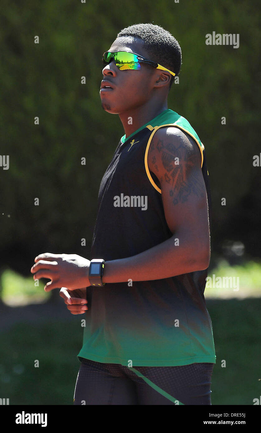 Errol Nolan, Jamaican track and field team athletes training session at Birmingham University