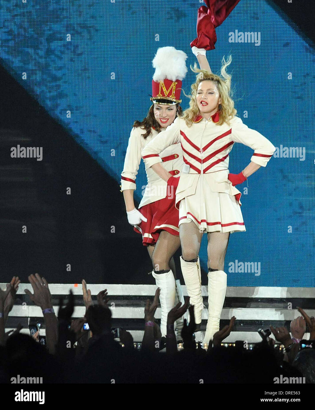 Madonna performing at the Aviva Stadium of her MDNA world tour Dublin ...