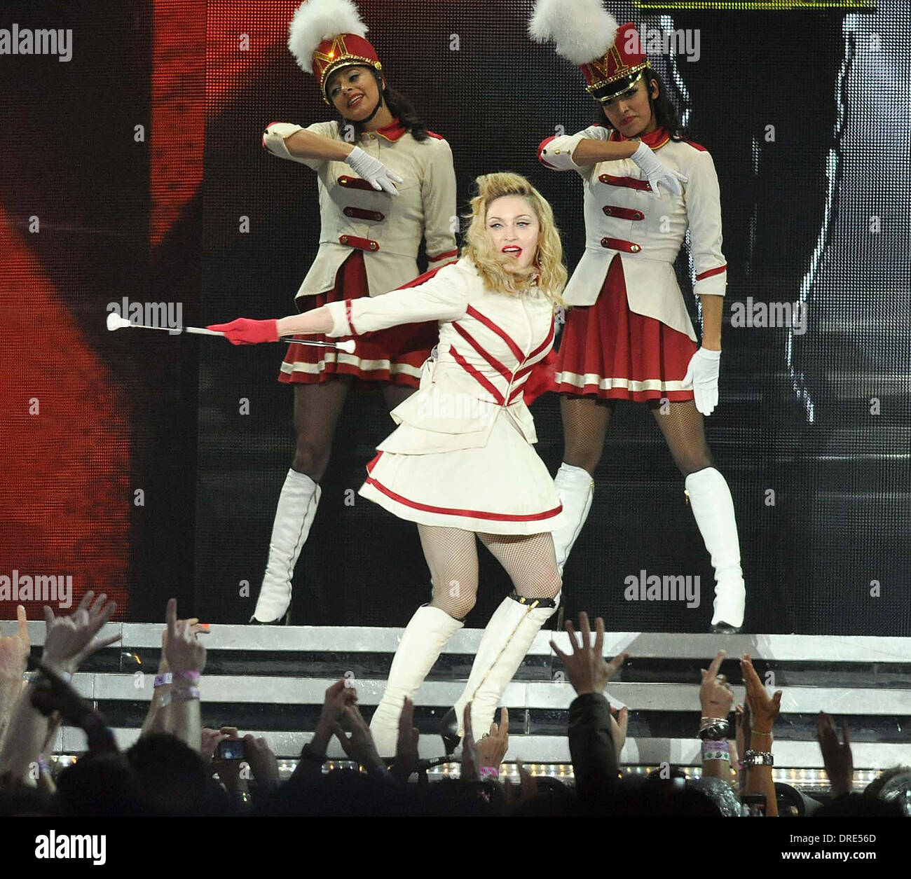 Madonna performing at the Aviva Stadium of her MDNA world tour Dublin ...