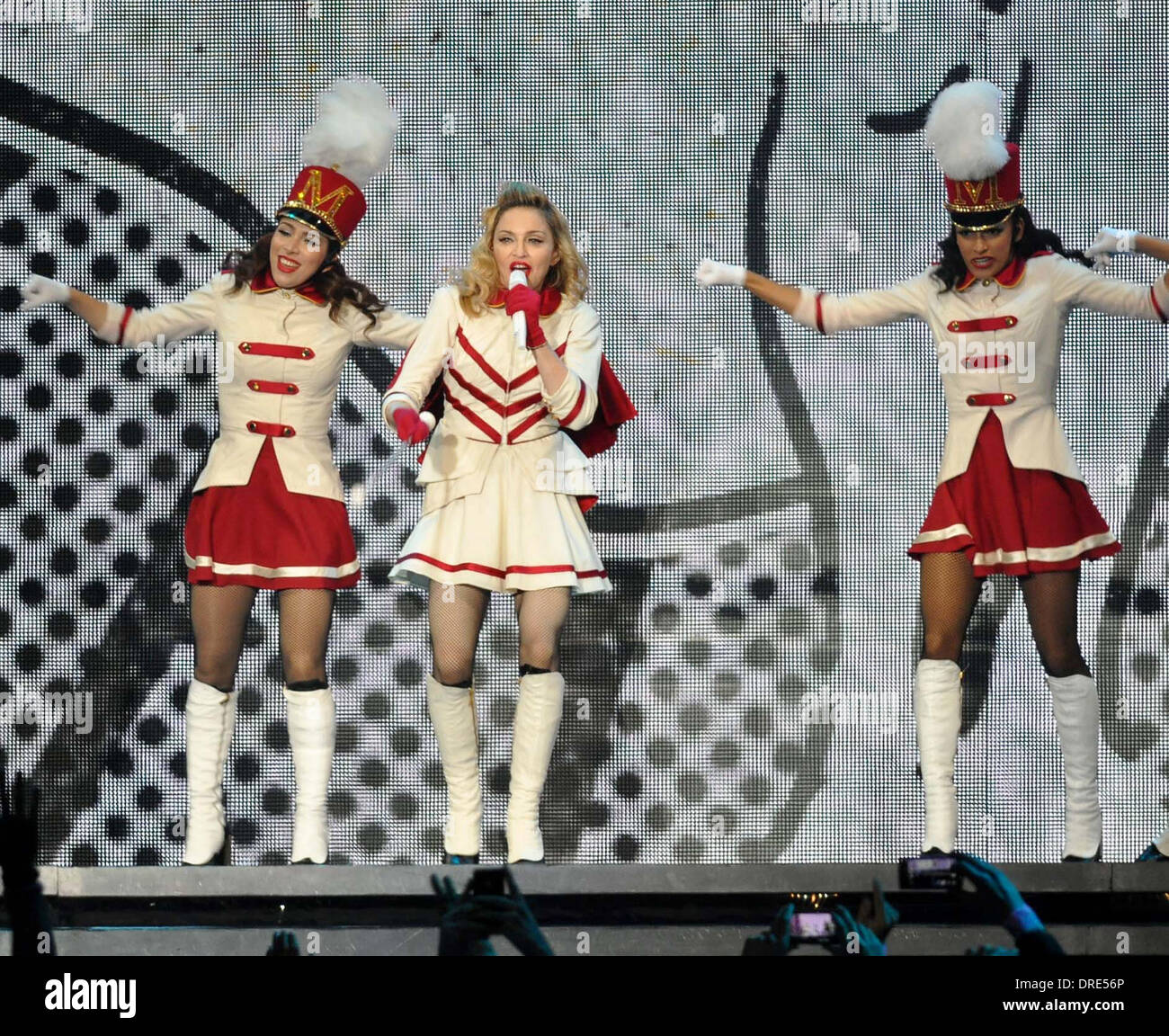 Madonna performing at the Aviva Stadium of her MDNA world tour Dublin ...