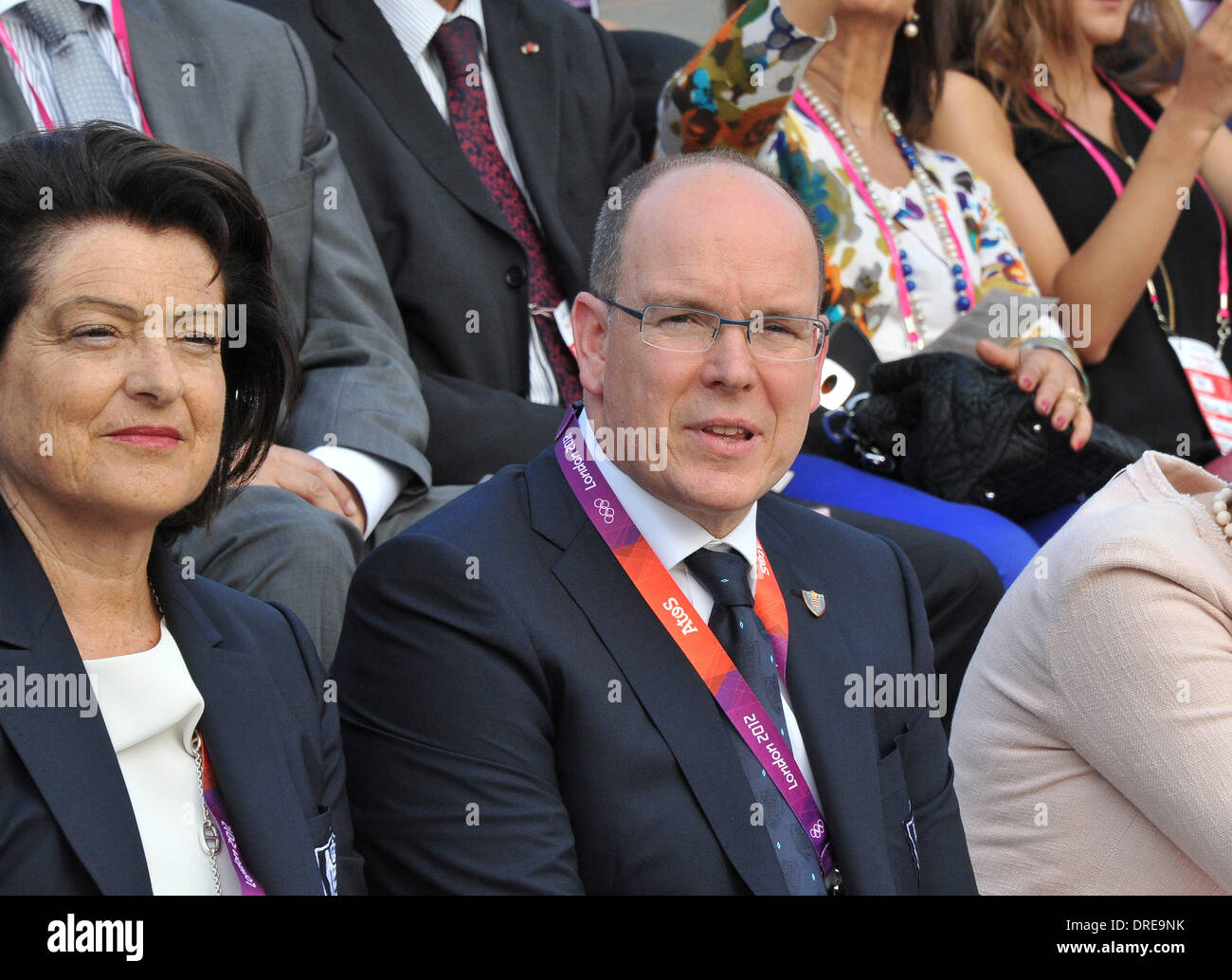 Prince Albert of Monaco at the ceremony to raise the flag in the Olympic village London, England - 25.07.12 Stock Photo