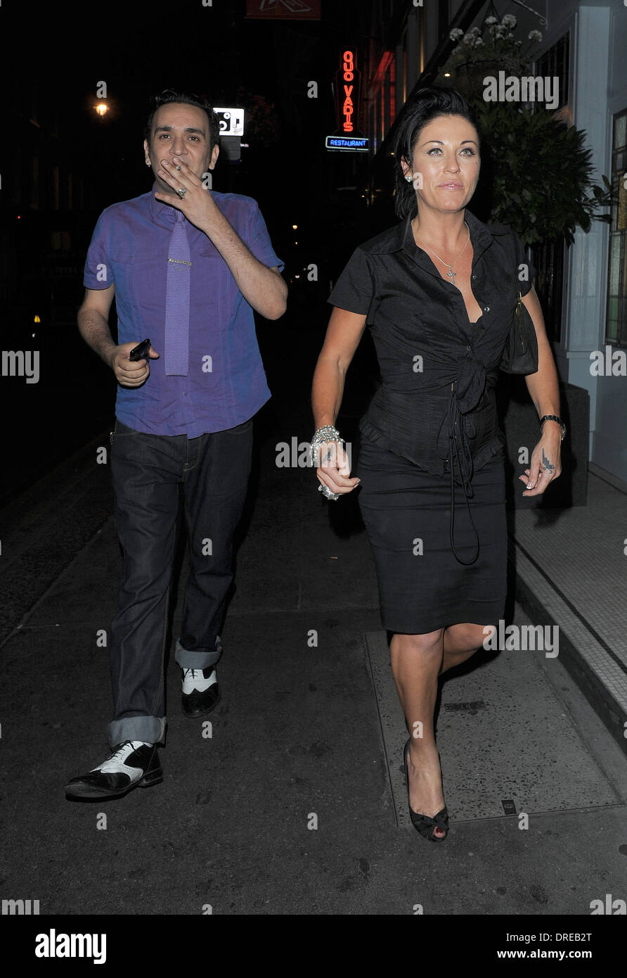 Jessie Wallace and her boyfriend, musician Tim Arnold, leaving Quo