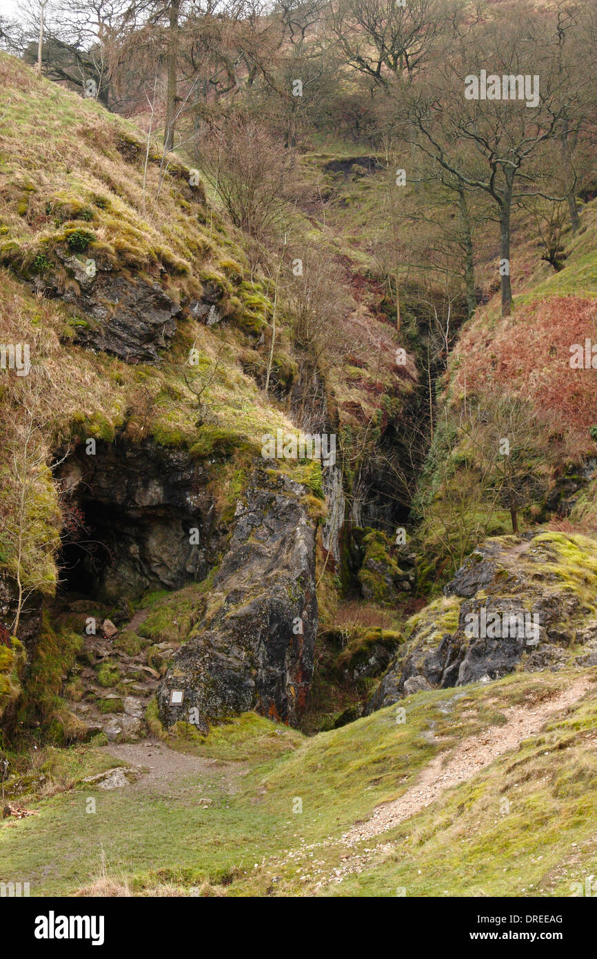 Odin mine, a disused lead mine at Castleton in the Peak District National PArk, Derbyshire, UK Stock Photo