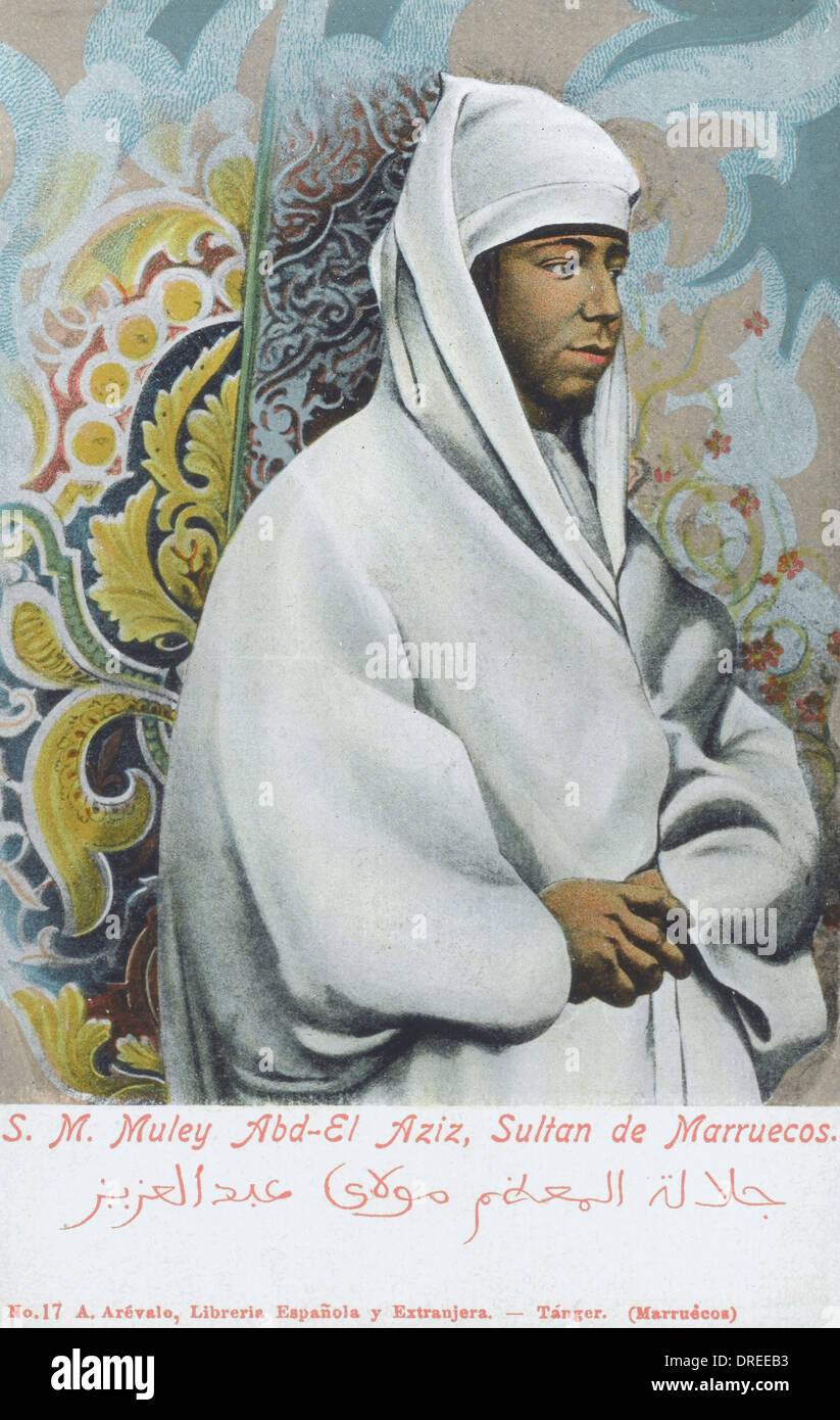 Sultan Abdelaziz of Morocco Stock Photo